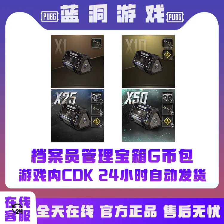 PUBG绝地求迎档案管理员宝箱礼包瀚娜典藏包G币包CDK激活码兑换码