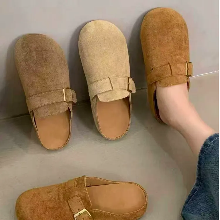 百搭日常休闲风基础款博肯鞋包头半拖