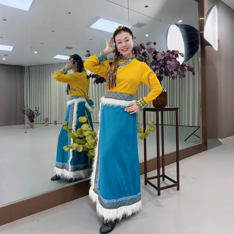 【李冠老师专属】藏族舞蹈演出服女半身裙广场舞民族艺考练功大摆裙