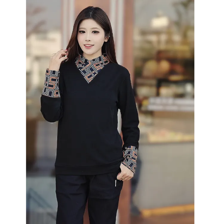 秋冬季轻奢潮流时尚个性百搭男士德绒打底衫围巾领保暖长袖卫衣男