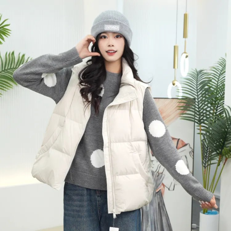 【热风专柜同款】女羽绒服马甲冬新款保暖外穿羽绒背心F10W25400