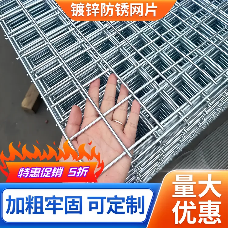 镀锌铁丝网片围栏小孔加粗养殖网狗笼底网建筑钢筋长孔网格网钢丝