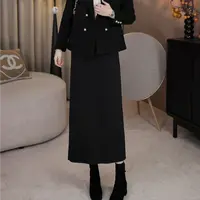LMENY“开衩纸片裙”升级版~醋酸绵羊毛柔软小A直筒显瘦半裙25CQ010
