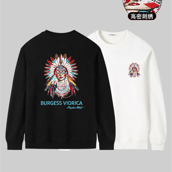 【印第安女孩】RINGSPUN秋冬季重工刺绣卫衣男士圆领休闲长袖男女款