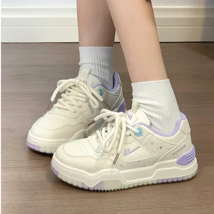回力果冻底撞色小白鞋女2025新款百搭鞋子小众女鞋ins潮休闲板鞋