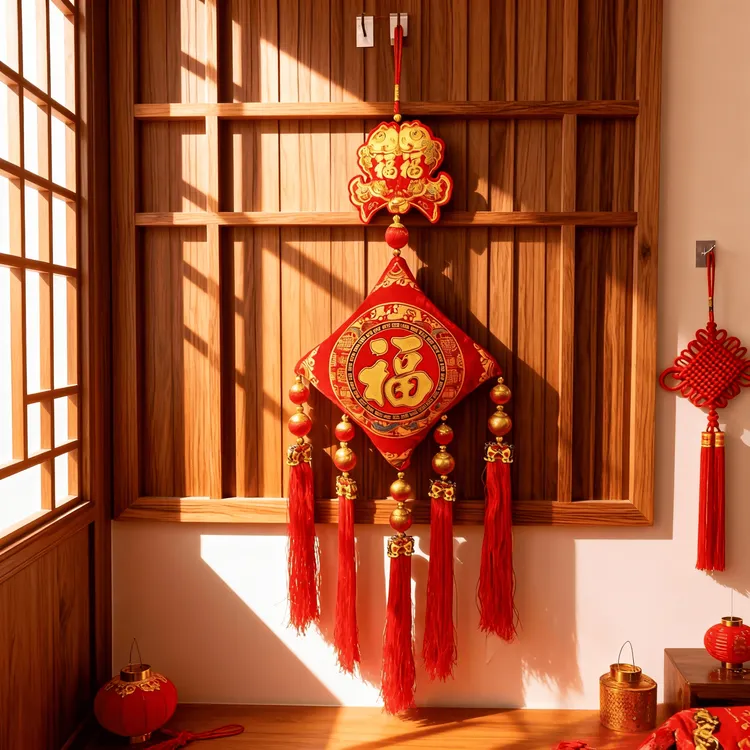 新款大号双鱼方枕福包新款春节喜庆挂件家用客厅装饰