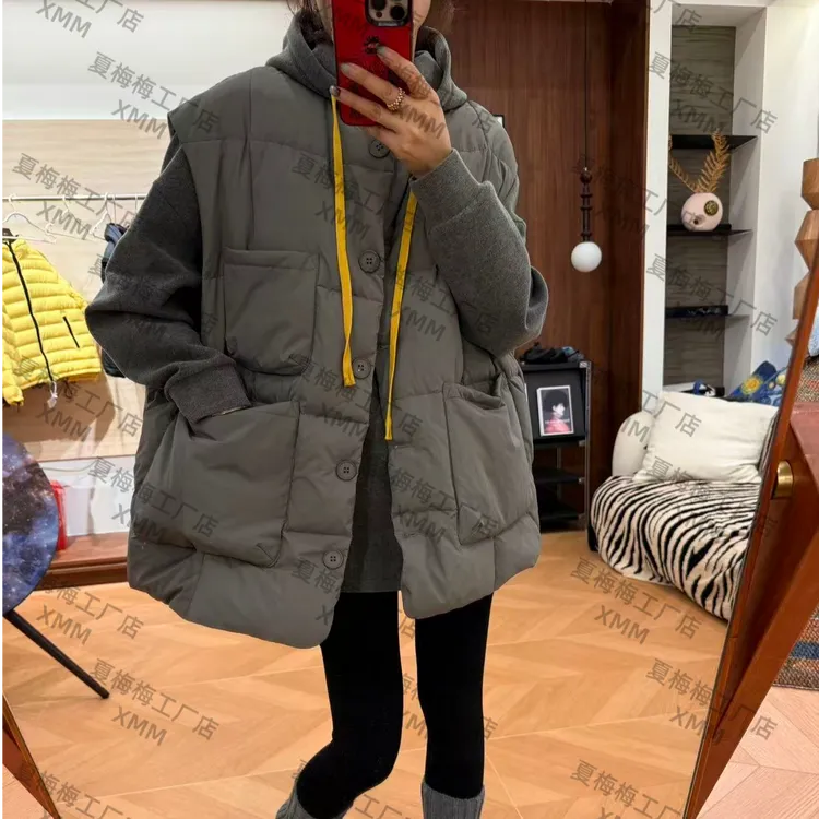 XMM.【豆腐块大羽绒服马甲】时尚百搭潮流显瘦洋气宽松休闲冬M25891