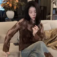 【悦悦专属】秋季重工浮影刺绣百搭蕾丝长袖衬衣Y860