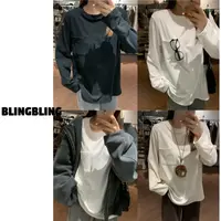 唐不灵微胖《宽松口袋T》冬季简约百搭绒感舒适保暖打底衫