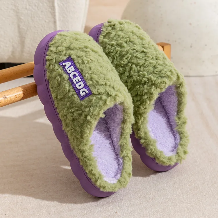 【新人福利】厚底新款棉拖鞋女冬季室内家居家用冬天保暖毛毛拖鞋男