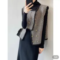 气质山本风时尚女圆领修身型包臀秋冬INS风短外套FF3148