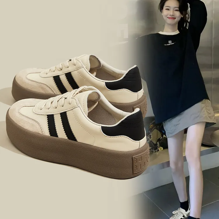 【内增高5cm】拉夏贝尔德训鞋冬季新款女鞋厚底鞋2025美式鞋子