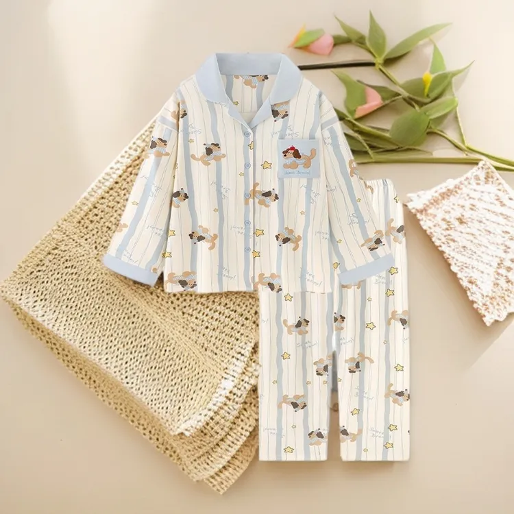 『小狗星球』卡通睡衣女春秋款2025新款纯棉可外穿长袖家居服套装