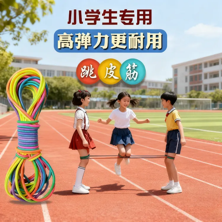 跳皮筋七彩彩虹高弹力更耐用儿童户外游戏玩具多人互动小学生专用