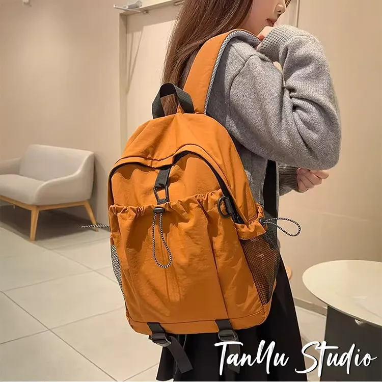 探屿新款轻便防泼水多口袋中性风男女双肩包户外旅行徒步登山背包