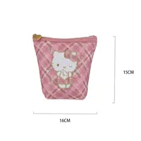 三丽鸥家族复古格纹系列收纳包（粉色）-Hello Kitty款