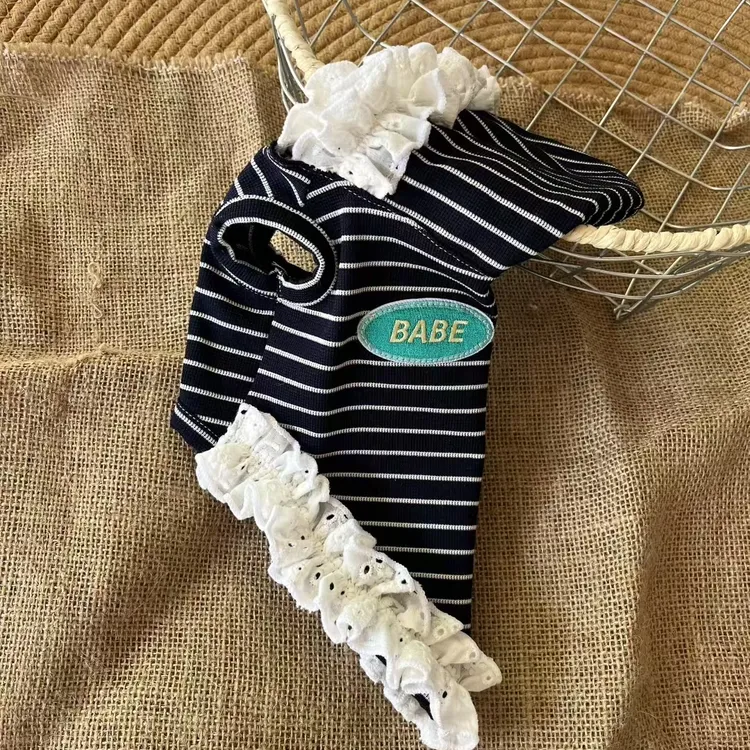 宠物衣服初秋质感条纹帽衫卫衣款式初秋针织连帽衫狗狗猫咪衣服