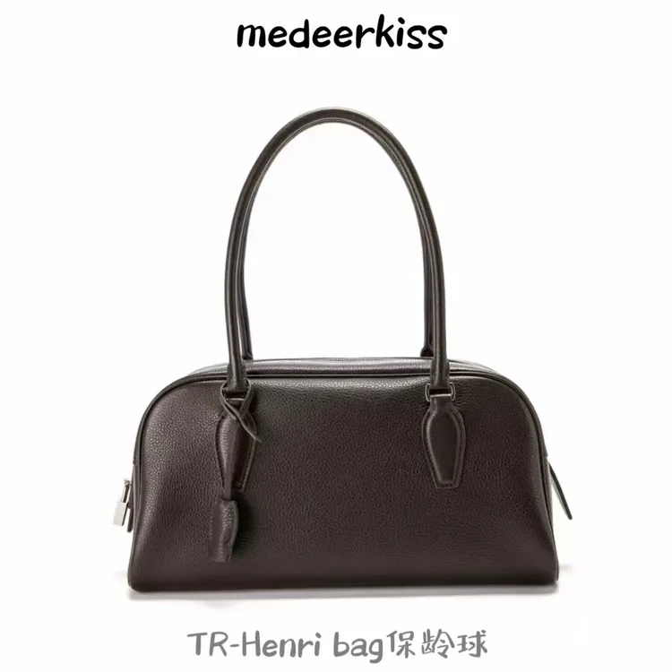 【medeer】TR进口鹿皮Henri bag 保龄球包内里全羊皮小众高级