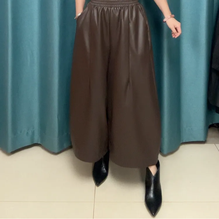 秋冬高腰百搭皮裤休闲裤