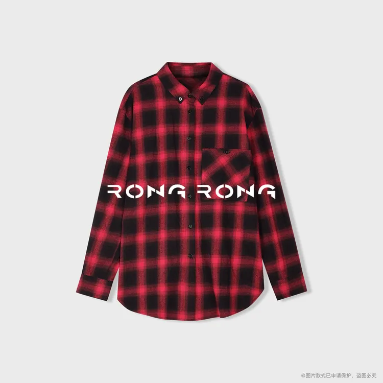 溶溶【文艺腔调】RONGRONG 亚麻棉混纺经典格子慵懒风衬衫ZGQ6C2575