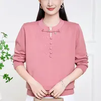 中老年女装中式国风加厚款宽松中年长袖8515