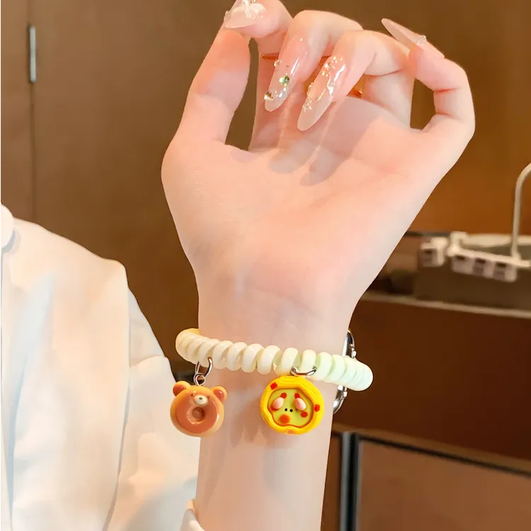 适用华为fit4表带4pro弹力电话线发圈表带fit3/2/1女款时尚高颜值