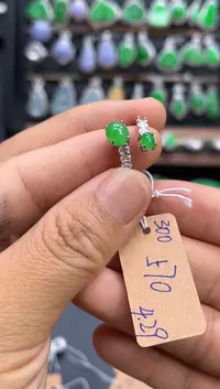 翡翠戒指银S925镶嵌阳绿翡翠