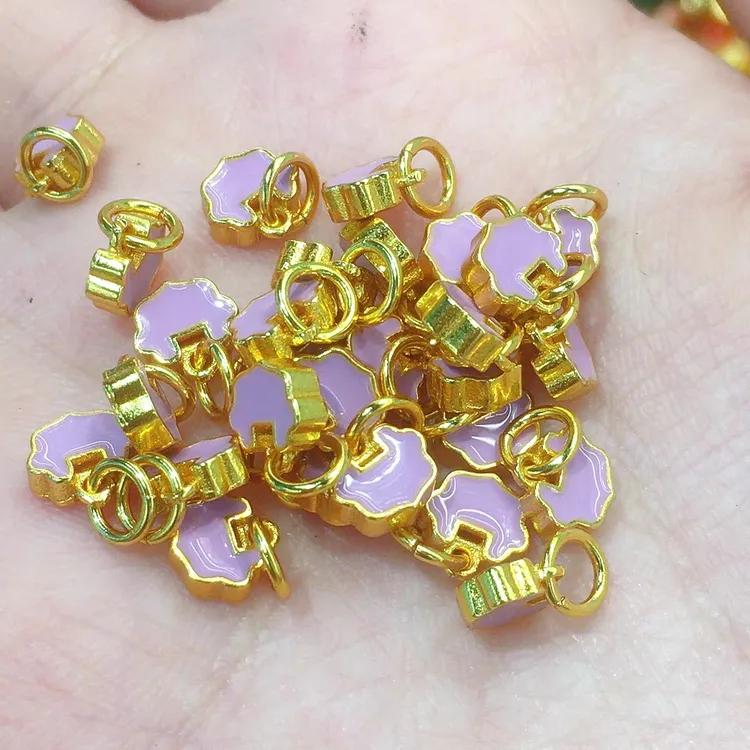 保色镶嵌DIY手链项链配件材料紫色滴胶胶锁滴溜滴溜提溜