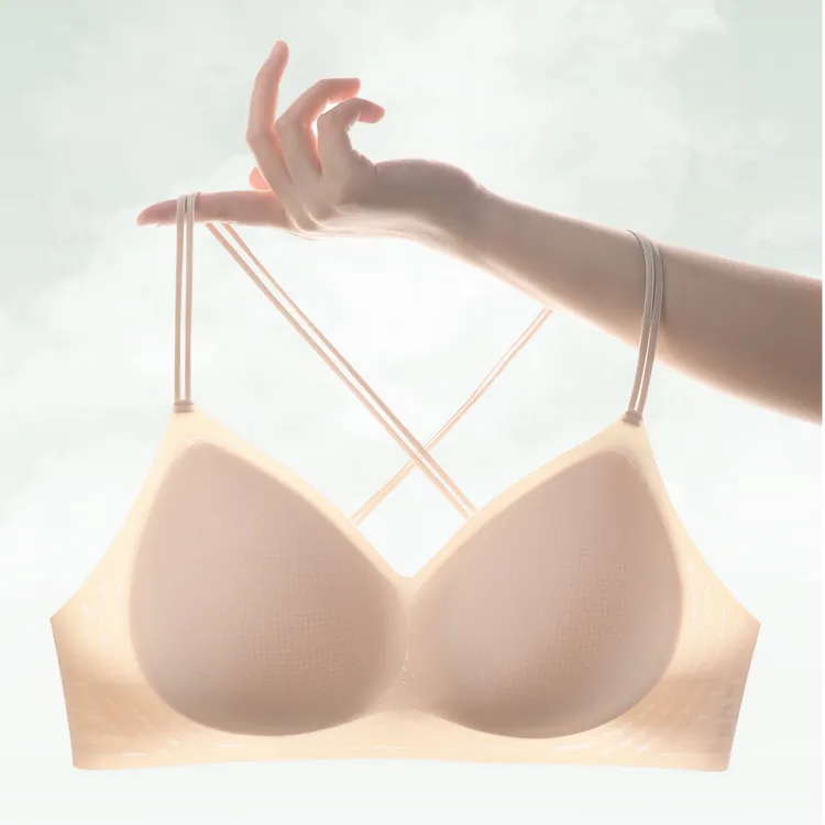 2704冰淇淋露背舒适透气亲肤凉感双细条3D立体软糯美背内衣欧若风