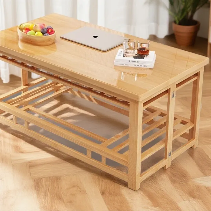 多功能折叠桌烤火桌书桌饭桌生态环保金丝楠竹碳化工艺长方形餐桌