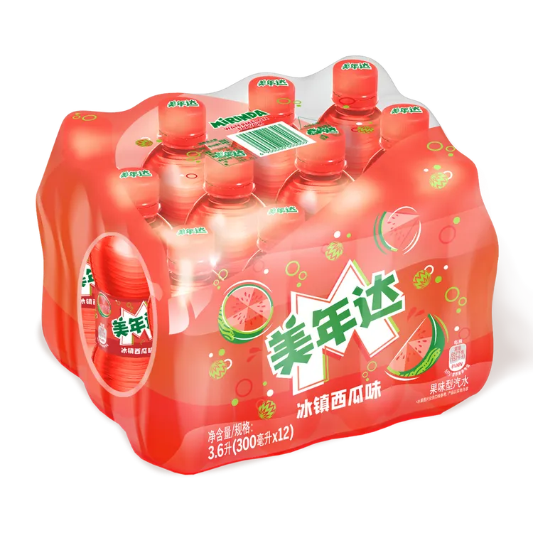 美年达冰镇西瓜味汽水300ml*6瓶碳酸饮料汽水清爽解渴夏季特惠