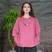 【柔感纯棉卫衣】秋款女装长袖显瘦大码宽松上衣百搭圆领打底衫2