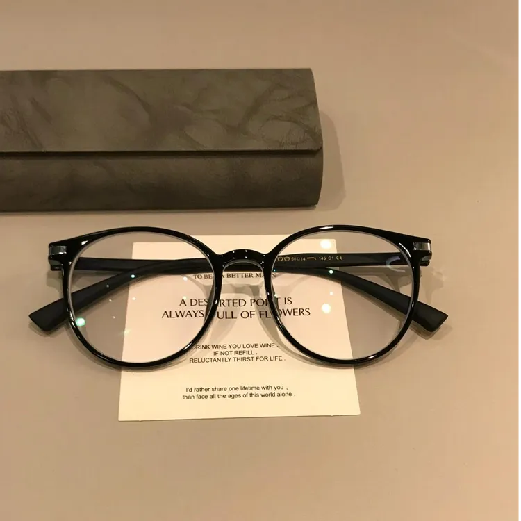 【37号】冷茶色圆框眼镜女近视可配度数散光高级感方圆脸素颜防蓝光