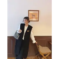 智英欧尼 样卷毛外套【秋冬高级感黑色无袖小众炸街高级感女装】