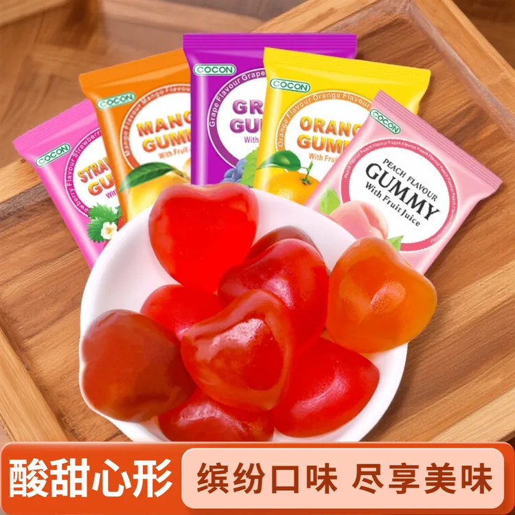 马来西亚进口可康芒果/橙味/草莓/葡萄/白桃软糖100g 解馋水果糖