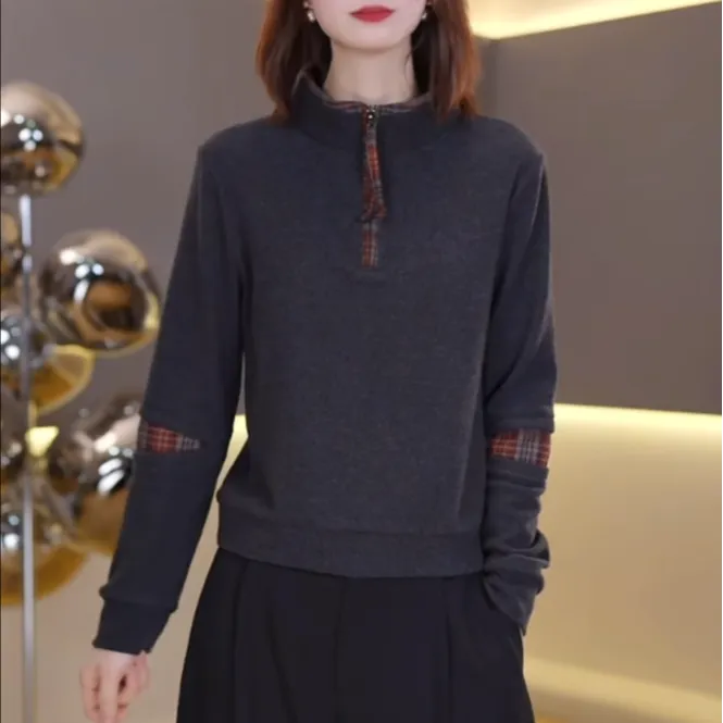 冬季女士新款时尚打底衫女显瘦百搭内搭加厚保暖上衣 7291