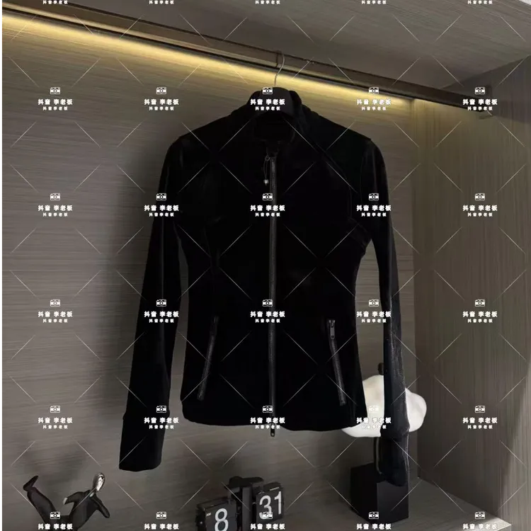 2025秋冬超级显瘦加绒丝绒双拉链外套（衣长60左右）