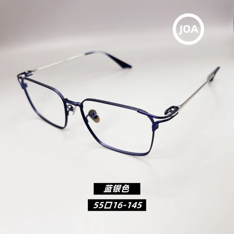 「81001」超轻纯钛气质方框近视眼镜架适合大脸