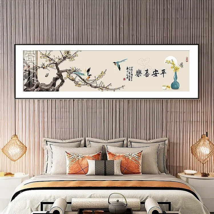 中式主卧室装饰画床头挂画梅花客厅茶室沙发背景墙壁画书房民宿画