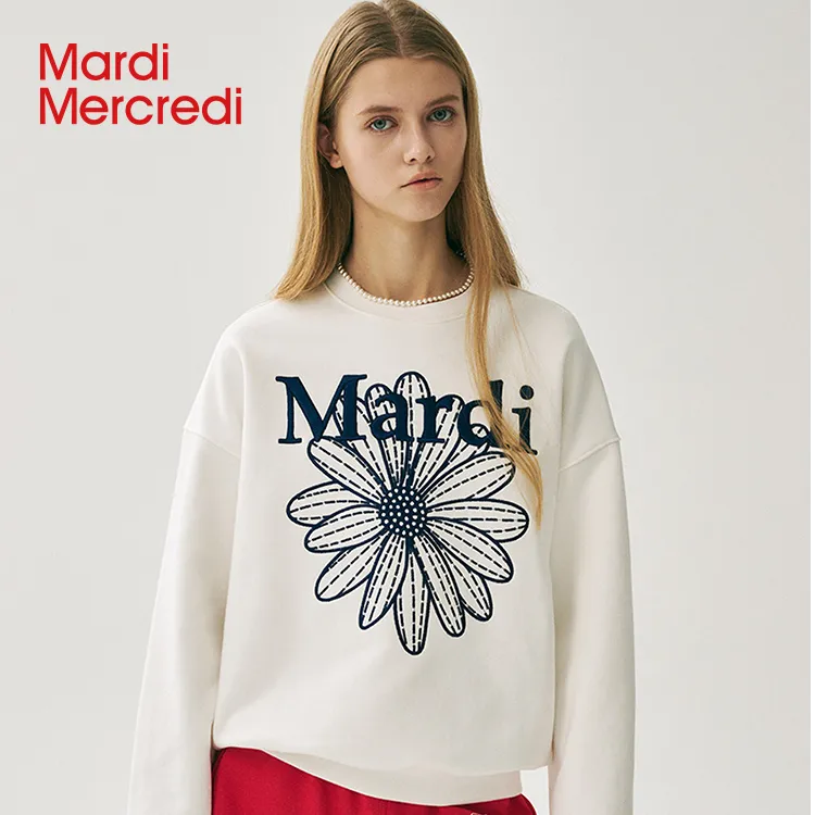 Mardi Mercredi【早秋穿搭】小雏菊刺绣圆领卫衣mardi卫衣洋气