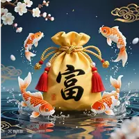7号【老师手作】米米暴富翻翻手绘卡 福袋挂饰