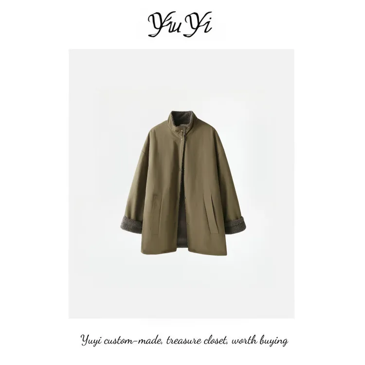 2025冬季新款立领拼接撞色派克服外套宽松显瘦休闲百搭棉服