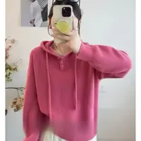 特！门店2&19！纯色百搭休闲连帽针织女式小衫上衣 Z00885