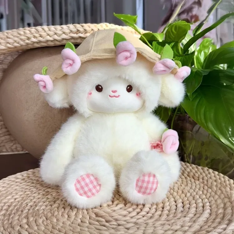 可爱玫瑰花小羊毛绒玩偶抱换公仔玩具送闺蜜送女友生日礼物
