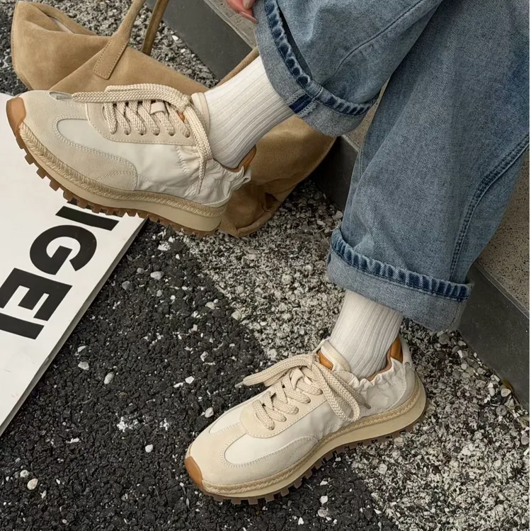 诗歌兰女鞋春季新款韩版厚底阿甘鞋潮流跑鞋时尚运动休闲鞋69-50