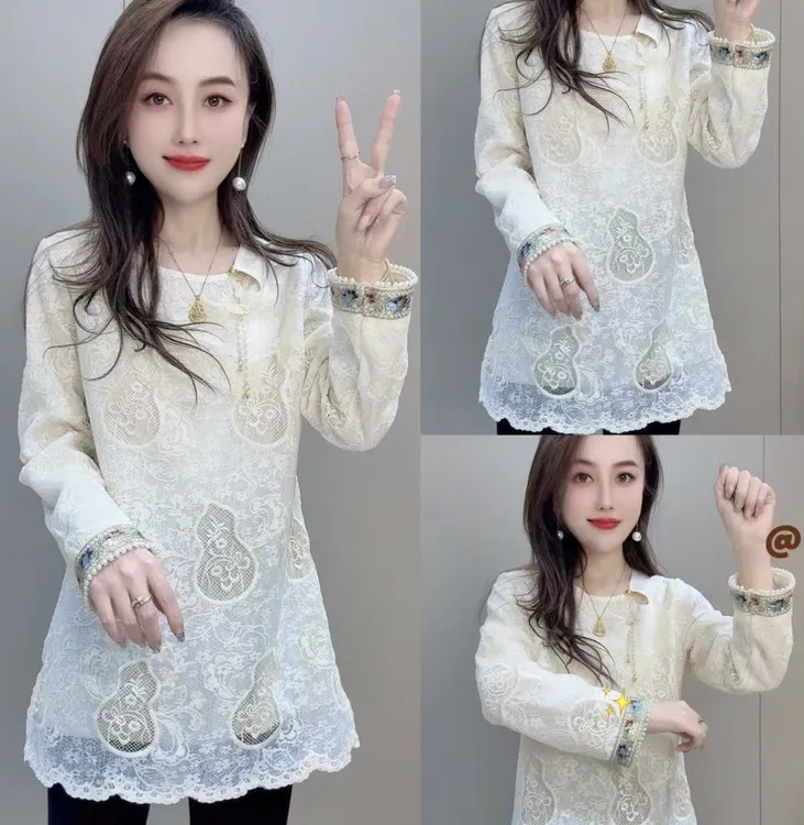 刺绣葫芦国风袖重工中长款显瘦贵妇衫