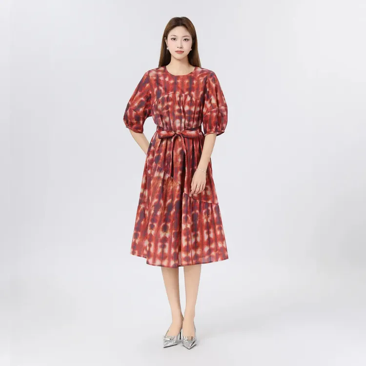 AMASS/阿玛施新款高级感轻奢连衣裙休闲度假时阿玛轻奢花朵度假