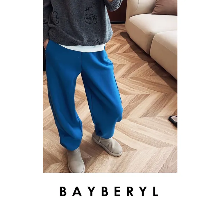 CC12-BAYBERYL老贝伊比萨蓝*加绒厚松紧抽绳百搭休闲裤XXK5I2206