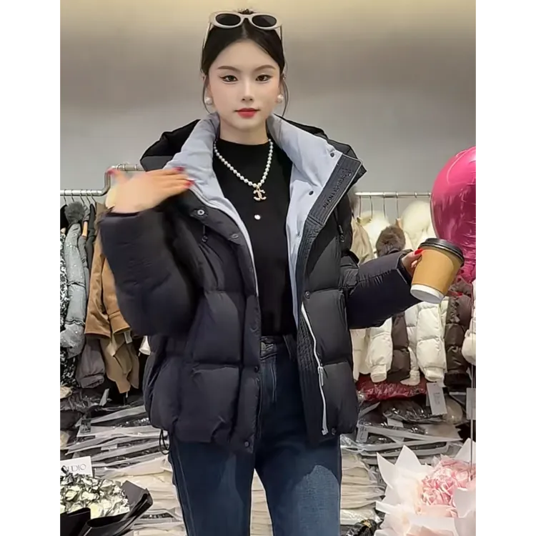 巨好看泡芙羽绒服女2025高级感蓬松廓形加厚泡芙90白鸭绒面包服女