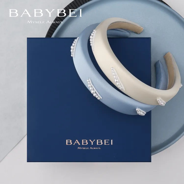 【专属价】BABYBEI/初贝丝丝高亮珠宽版发箍增高颅顶气质简约手工